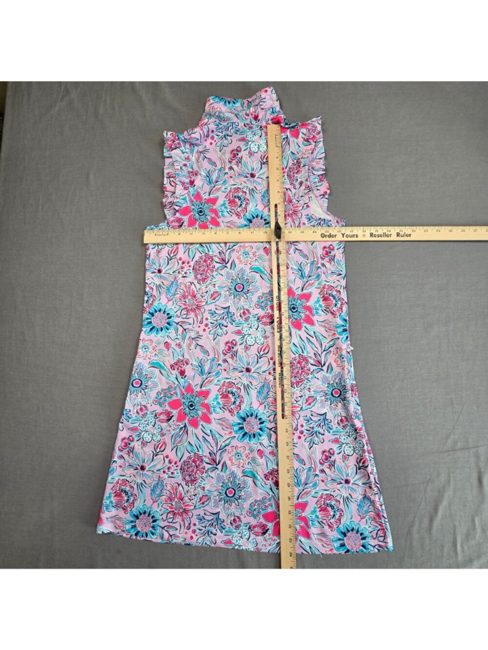 Gottex Small Sleeveless Floral Collared Dress Pink & Blue Pattern Pickleball - Picture 4 of 4